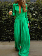 Dames casual jumpsuit met wijde pijpen en knoopsluiting - relaxed fit voor elke gelegenheid