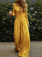 Dames casual jumpsuit met wijde pijpen en knoopsluiting - relaxed fit voor elke gelegenheid