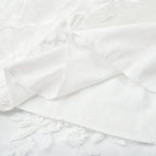 Dames casual witte kant mini jurk met bloemenborduursel - betoverende witte strandoutfit voor zomerse bijeenkomsten