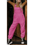 Dames fleece overall met ritszakken - casual relaxkleding voor elke dag