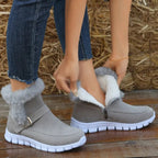 Dames winterboots - warme pluche sneeuwboots met ritssluiting
