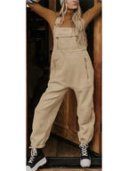 Dames fleece overall met ritszakken - casual relaxkleding voor elke dag