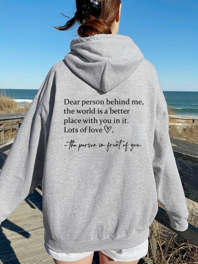 Oversized hoodie met inspirerende quote - casual dames sweatshirt