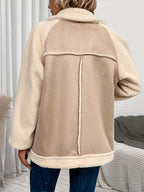 Casual abrikoos fleecejack voor dames - thermische jas - Bakkermode.nl