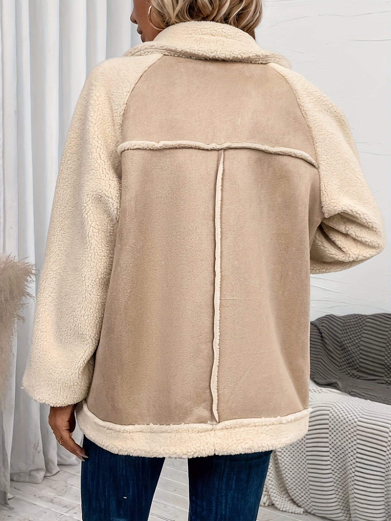 Casual abrikoos fleecejack voor dames - thermische jas - Bakkermode.nl