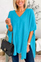 Poncho top - trendy losse v-hals trui voor dames