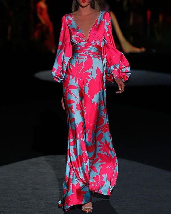 Maxi-jurk - verfijnde bloemen avondjurk voor dames