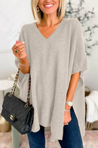 Poncho top - trendy losse v-hals trui voor dames