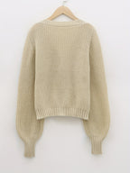 Gebreide cardigan - vrouwelijke chunky knit button-up sweater