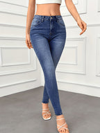 Skinny jeans - flatterende high-rise denim broek