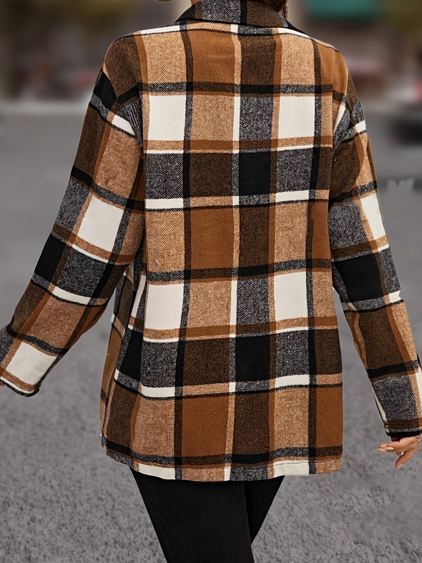 Gemêleerde kleurcheck overhemd - veelzijdige lange mouwen dames overshirt