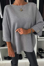 Trui top - stijlvolle losse fit dames gebreide jumper - Bakkermode.nl