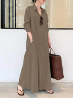 Maxi jurk - elegante knoopjurk voor dames