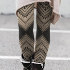 3-delige set met geprinte legging - trendy stretchy leggings voor dames