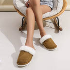 Warme pantoffels - dames huis slippers met pluche voering en luxe suède look in - Bakkermode.nl