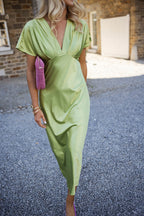 Dames casual wikkeljurk met elegante v-hals - veelzijdige outfit voor dagelijks gebruik