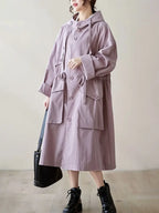 Trenchcoat met capuchon - stijlvol lang damesjak