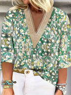 Casual top - stijlvolle dames bloemenblouse