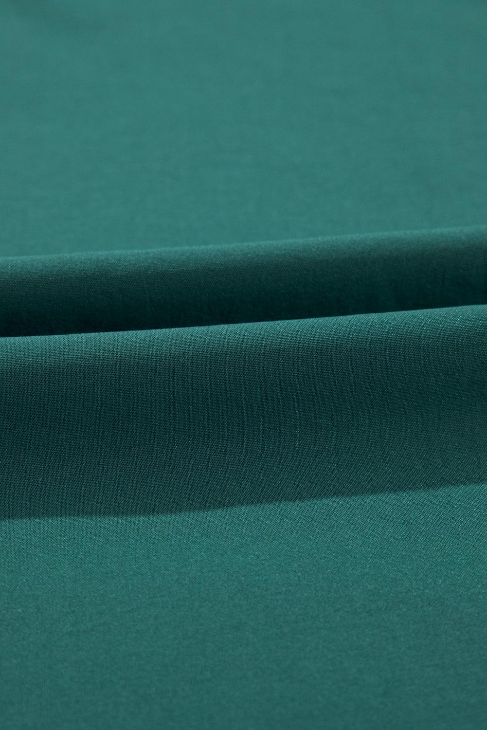 Donkergroene maxi jurk met plooien voor dames