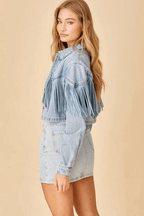 Dames denimjas met franjes - stijlvol casual zomerouterwear