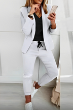 Dames casual blazer en jogger set - stijlvolle en outfit voor dagelijks gebruik