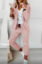 Dames casual blazer en jogger set - stijlvolle en outfit voor dagelijks gebruik