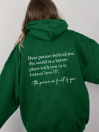 Oversized hoodie met inspirerende quote - casual dames sweatshirt
