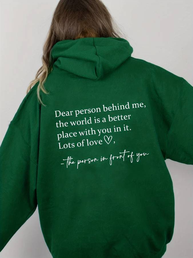 Oversized hoodie met inspirerende quote - casual dames sweatshirt