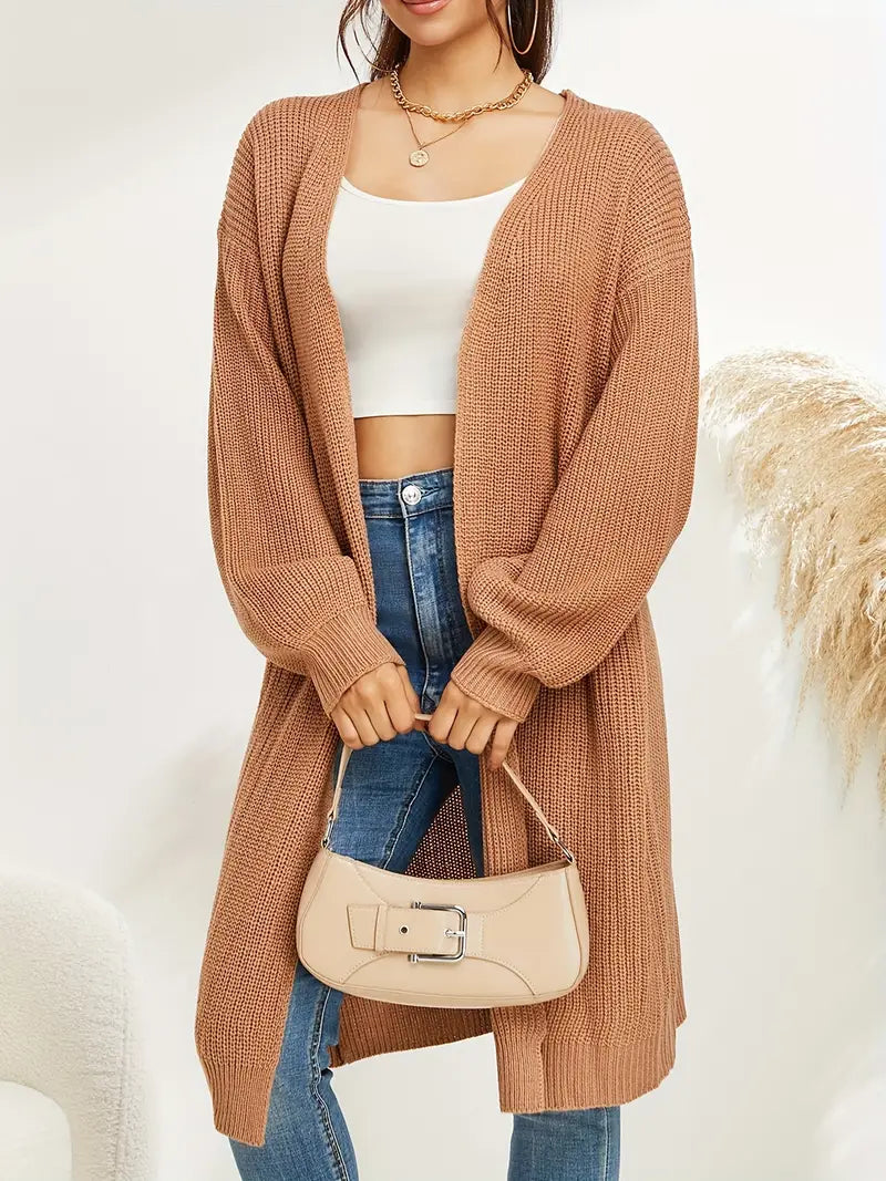 Gebreide cardigan - stijlvolle lange dames trui - Bakkermode.nl