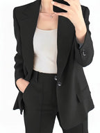 2-delige blazer- en broekset - elegante damesoutfit met een verfijnde pasvorm