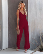 Dames kanten jumpsuit - chique wijde pantalon voor speciale gelegenheden