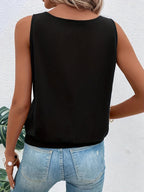 Mouwloze top - stijlvolle blouse voor dames met sleutelgatdetail