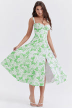Bloemenprint midi jurk - chique zomerse jurk voor dames