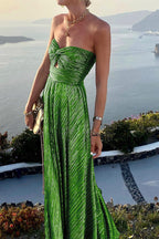 Maxi-jurk - verfijnde strapless avondjurk voor dames