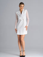 Korte jurk met mesh mouwen - Bakkermode.nl