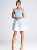 Gracieuze A-lijn jurk met contrasterende zoom - Bakkermode.nl