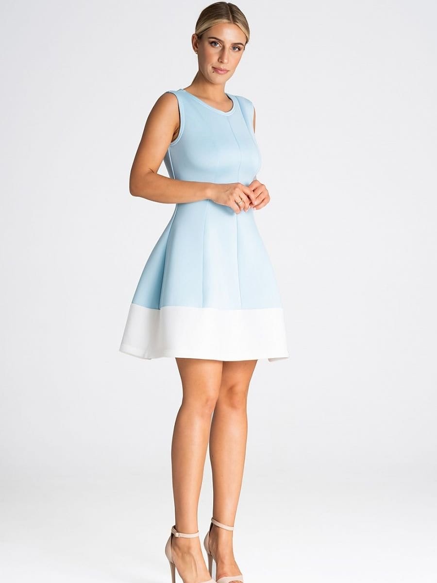 Gracieuze A-lijn jurk met contrasterende zoom - Bakkermode.nl