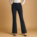 Dames flared trousers - hoge taille geklede kantooroutfit voor chique avondlooks