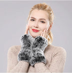Synthetische bont fingerloze handschoenen - warm en trendy handwear voor dames