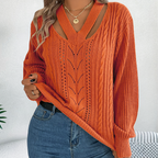 Gebreide trui - stijlvolle v-hals damesjumper