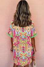 Vibrant geometrisch print oversized shirtjurk - stijlvol zomeroutfit