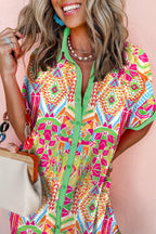 Vibrant geometrisch print oversized shirtjurk - stijlvol zomeroutfit