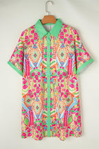 Vibrant geometrisch print oversized shirtjurk - stijlvol zomeroutfit