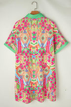 Vibrant geometrisch print oversized shirtjurk - stijlvol zomeroutfit