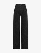 Dames hoge taille glitter denim jeans - stijlvolle casual broeken voor elke gelegenheid