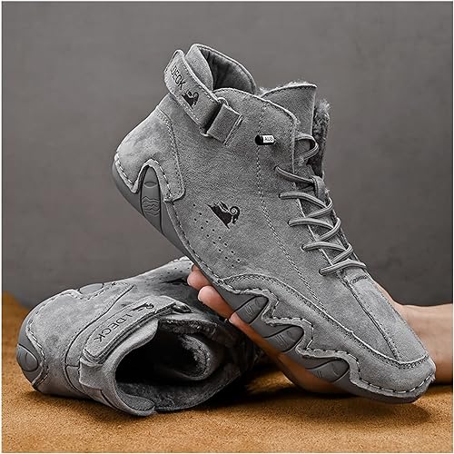 Leren enkellaarsjes - warme fleece gevoerde dames schoenen