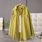 Dames oversized shirt - relaxte fit met lange mouwen