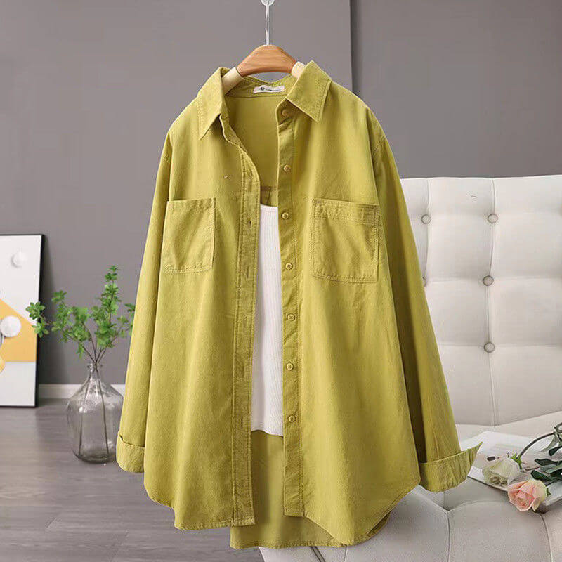 Dames oversized shirt - relaxte fit met lange mouwen