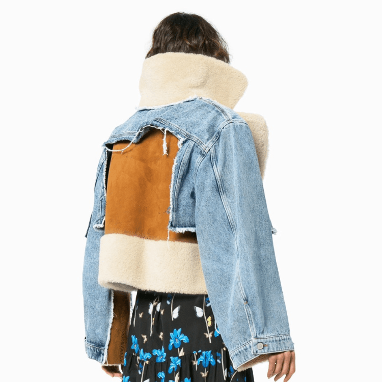 Dames denimjas met faux bontvoering lichtblauw - stijlvolle laagjes voor dagelijks gebruik