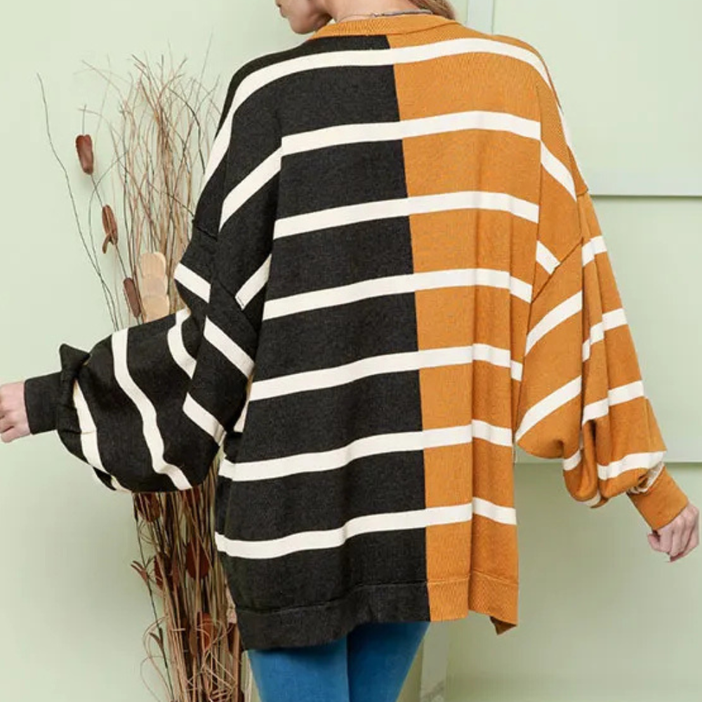 Multicolour gestreepte pullover - stylish oversized damestrui